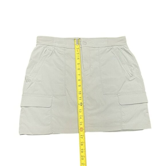 Athleta Trekkie Cargo Skort Women's 10 Gray Ripstop Zip Pockets Stretch Skirt - Picture 5 of 8